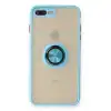 İphone 7 Plus Kılıf Montreal Yüzüklü Silikon Kapak - Buz Mavi