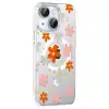 Joko Apple İphone 14 Floral Magsafe Kapak - Turuncu