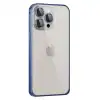 Joko Apple İphone 15 Pro Max Metal Bumper Mat Kapak - Lacivert