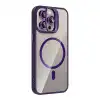 Joko Apple İphone 15 Pro Max Remim Lensli Magsafe Standlı Kapak - Derin Mor