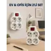 Kablosuz Duvar Tipi Priz Çoğaltıcı 4 Çıkışlı Anahtarlı 2 Adet Avantajlı Set