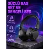 Kablosuz Kulak Üstü Bluetooth Kulaklık Güçlü Bas ve Katlanabilir Tasarım