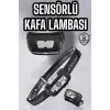 Kafa Lambası Kamp Lambası Sensörlü Şarjlı Ayarlanabilir