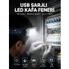 Kafa Lambası Led Fener Pratik Taşınabilir Ayarlanabilir USB Şarjlı
