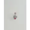 Kalp Detaylı Göbek Piercing