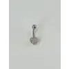 Kalp Detaylı Göbek Piercing