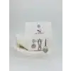 Kalp Detaylı Üçlü Kombin Küpe