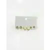 Kare Taşlı Altılı Küpe