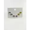 Kare Taşlı Renkli Altılı Küpe