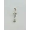 Kelebek Detaylı Sallantılı Göbek Piercing