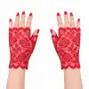 Kırmızı Dantel Parmaksız Kısa Eldiven