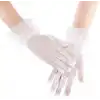 Kısa Boy Güpürlü Beyaz Puantiyeli Tül Eldiven Beyaz Renk
