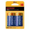 Kodak 2 Adet Max Super Alkalin Lr20 D Boy Büyük Pil