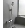 Krem Duş Başlığı Seti 4 Kademeli El Duşu Spiral Hortumlu Banyo Seti
