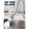 Krom Musluk Uzatma Aparatı  360° Dönebilen Su Tasarruflu Lavabo Fıskiyesi