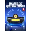 Ledli Şarjlı Kafa Lambası LED Şarjlı Su Geçirmez Kafa Feneri