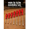 Manyetik Uçlu 7 Parça Tornavida Seti Düz ve Yıldız Tornavida