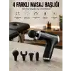 Masaj Tabancası 4 Başlıklı Kas ve Vücut Ağrıları İçin Şarjlı Darbeli