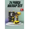 Matkap Seti 24 Parça Çift Bataryalı Darbeli Led Işıklı Vidalama