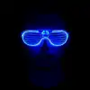 Mavi Led Işıklı Parti Gözlüğü - Neon Glow Şerit Gözlük 3 Modlu