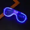 Mavi Led Işıklı Parti Gözlüğü - Neon Glow Şerit Gözlük 3 Modlu