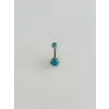 Mavi Opal Taş Detaylı Göbek Piercing