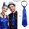 Mavi Pul Payetli Işıltılı Parti Kravatı 33 Cm