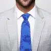 Mavi Pul Payetli Işıltılı Parti Kravatı 33 Cm