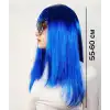 Mavi Renk Uzun Parti Peruğu