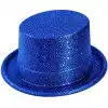Mavi Simli Glitter Silindir Parti Şapkası