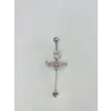 Melek Kanatlı Pembe Taşlı Sallantılı Göbek Piercing