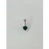 Mistik Topaz Taşlı Kalp Detaylı Göbek Piercing