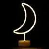 Neon Işıklı Ay Masa Gece Lambası Pil+usb