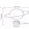Neon Işıklı Satürn Lamba Pil+usb Mz-503