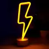 Neon Işıklı Şimşek Lamba Usb+pil