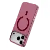 Newface Apple İphone 18 Pro Combo Sert Şeffaf Magsafe Kapak - Bordo