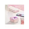 Nostalji Mini Plak Görünümlü Radyolu Bluetooth Hoparlör 3d Ses Dalgası Retro Müzik Plak Pembe