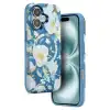 Onegif Apple İphone 16 Flower Series Magsafe Kapak - Mavi