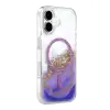 Onegif Apple İphone 16 Lotus Simli Magsafe Kapak - Mor