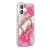 Onegif Apple İphone 16 Lotus Simli Magsafe Kapak - Pembe