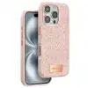 Onegif Apple İphone 16 Pro Max Bright Simli Kapak - Pembe