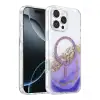 Onegif Apple İphone 16 Pro Max Lotus Simli Magsafe Kapak - Mor