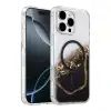 Onegif Apple İphone 16 Pro Max Lotus Simli Magsafe Kapak - Siyah