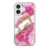 Onegif Apple İphone 17 Lotus Simli Magsafe Kapak - Pembe
