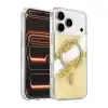 Onegif Apple İphone 17 Pro Max Lotus Simli Magsafe Kapak - Gümüş