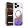 Onegif Apple İphone 17 Pro Max Lotus Simli Magsafe Kapak - Mor