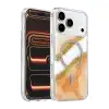 Onegif Apple İphone 17 Pro Max Lotus Simli Magsafe Kapak - Turuncu