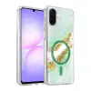 Onegif Samsung Galaxy A07 4g Lotus Simli Magsafe Kapak - Yeşil