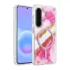 Onegif Samsung Galaxy A37 5g Lotus Simli Magsafe Kapak - Pembe