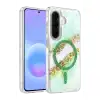 Onegif Samsung Galaxy A37 5g Lotus Simli Magsafe Kapak - Yeşil